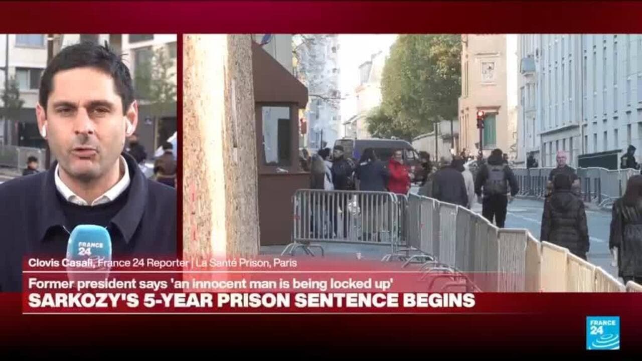 رئیس جمهور سابق فرانسه برای اجرای حکم زندان وارد زندان پاریس شد