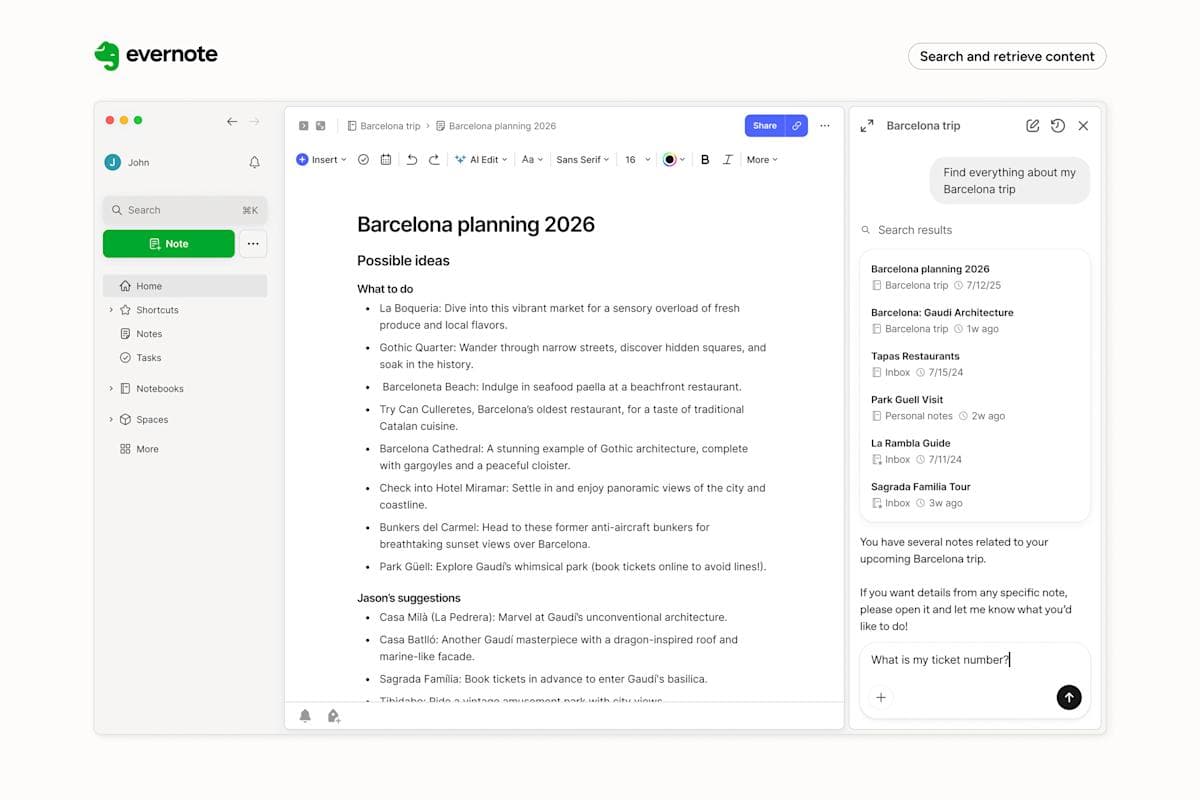 بزرگترین بروزرسانی Evernote از سال ۲۰۲۰ با تمرکز کامل بر هوش مصنوعی
