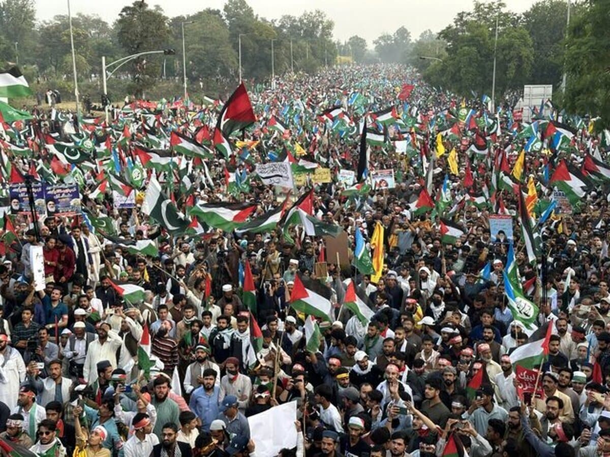 تظاهرات حمایت از فلسطین در پاکستان با عنوان لبیک یا اقصی
