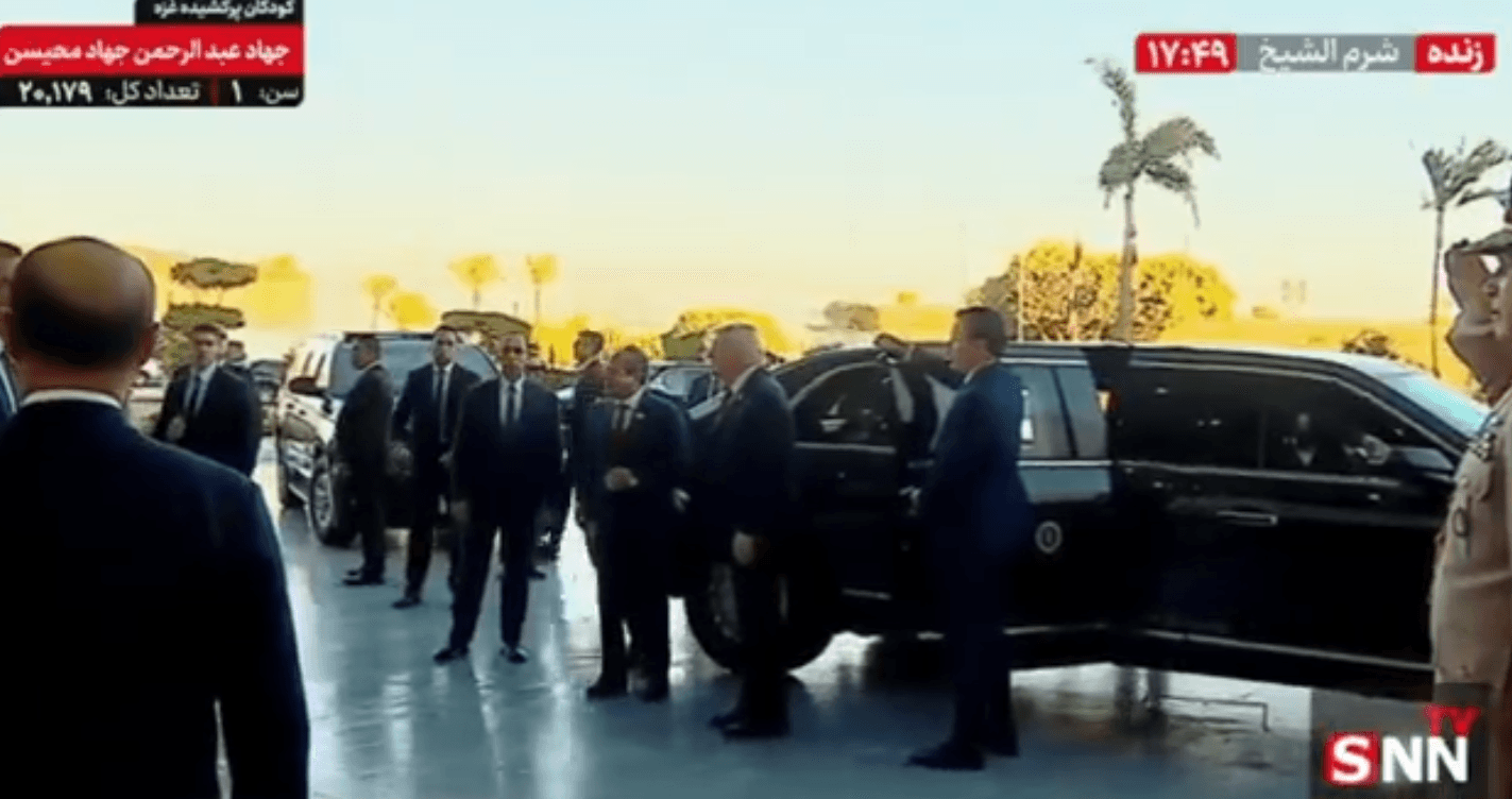 ورود ترامپ به محل اجلاس شرمالشیخ با تدابیر امنیتی شدید