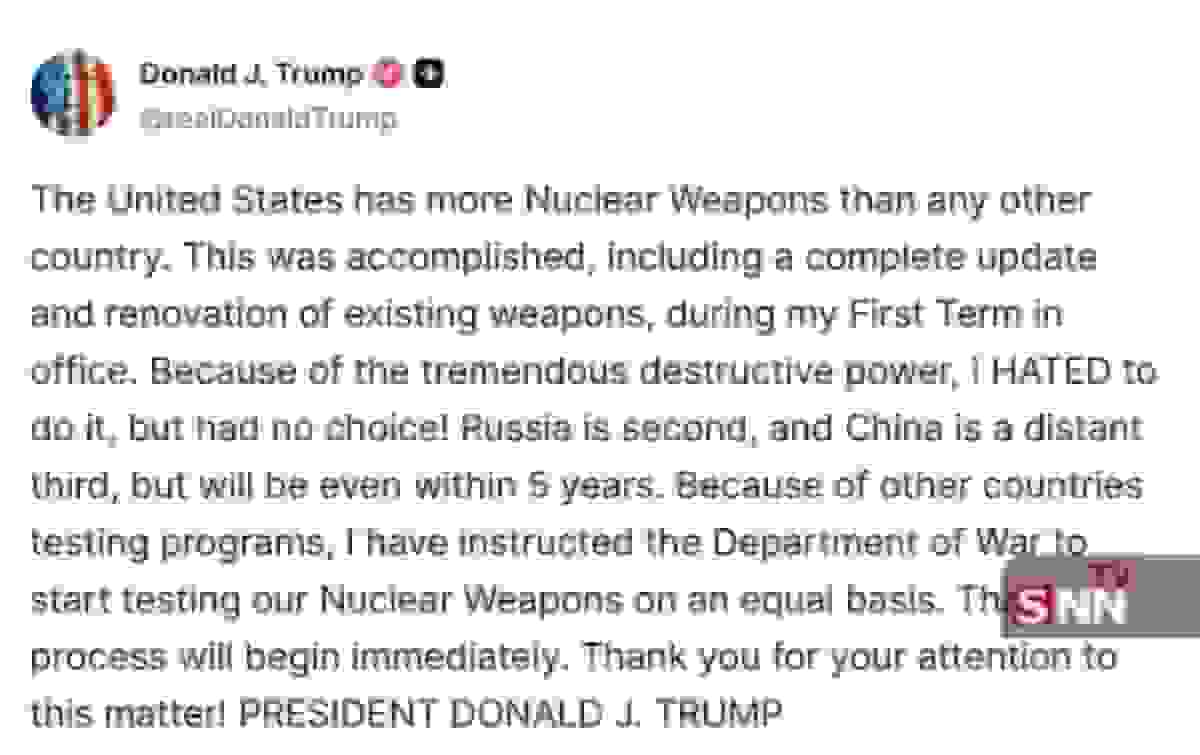 ترامپ دستور آغاز آزمایش سلاحهای هستهای را صادر کرد